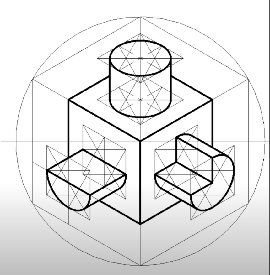 ✏️📐 Cómo Dibujar un Cubo con Elipses en Dibujo Técnico